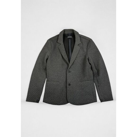 Betabrand Men L Quilted Blazer Sport Coat Gray 2 Button Long Sleeve Casual Layer - Picture 1 of 10